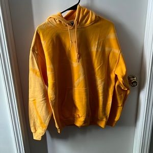 Yellow bleach tie dye hoodie